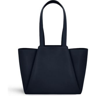 Kaai Midi Pyramid Leather Tote Bag in Night Blue at Nordstrom
