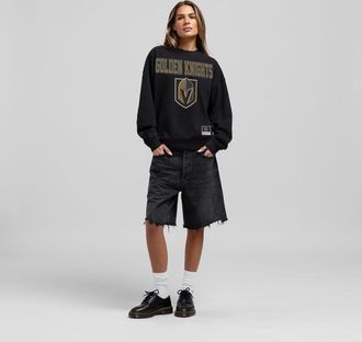 Mitchell & Ness Womens Mitchell & Ness Black Vegas Golden Knights Core Oversized Sweatshirt at Nordstrom, Size X-Small