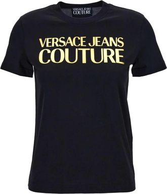 Versace Jeans Couture Zwarte T-shirt en Polo Collectie - Dames - T-shirts - Zwart - S - Tops