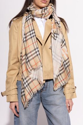 Burberry Wool Scarf, Unisex, Beige