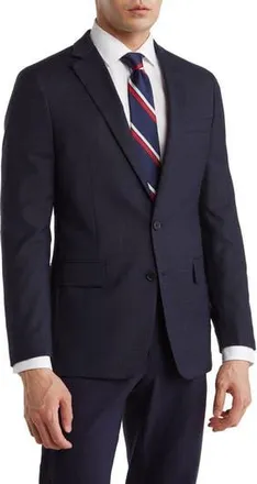 Original Penguin Navy Textured Wool Blend Suit Jacket at Nordstrom Rack, Size 44 Regular