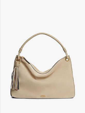 Tommy Hilfiger Suede Tassel Logo Shoulder Bag