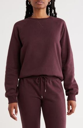 Abound Raglan Sleeve Sweatshirt in Burgundy Fudge at Nordstrom Rack, Size Small