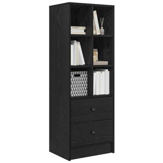 Berkfield Home Modern Black Oak Shelving Unit Black oak Engineered wood Large
