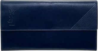 Saint Laurent Pre-owned Wallets, male, Blue, Size: ONE SIZE Pre-owned Long wallet (bi-fold)