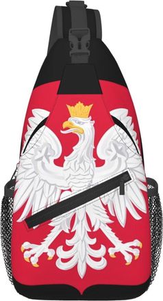 Generic Polish Flag Poland Polska Eagle Sling Bag Adjustable Cross Body Bag With Zipper Crossbody Bags For Sports Casual Workout