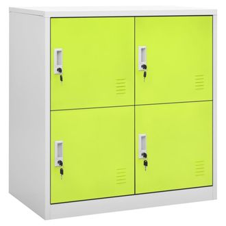 Berkfield Home Locker Cabinet Light Grey & Green 90x45x92.5 cm Steel