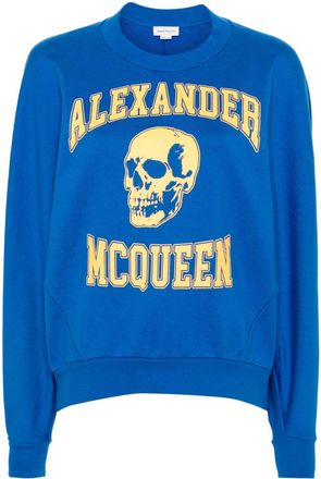 Alexander McQueen skull-print sweatshirt - women - Cotton - 40 - Blue