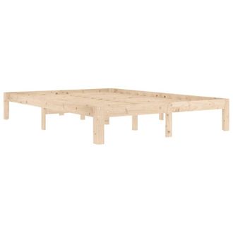 Berkfield Home Beautiful Bed Frame Solid Wood Pine 140x200 cm in Natural