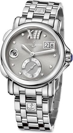 Ulysse Nardin GMT Big Date Grey Dial Stainless Steel Automatic Ladies Watch 243-22-7-30-02