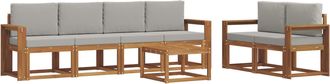 vidaXL Conjunto De Sof&aacute;s De Exterior 7 Uds. Gris Natural Y Claro Vidaxl