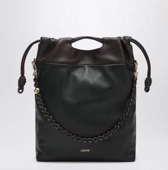 Loewe Flamenco Purse Tote Bag In Black/Chestnut Brown