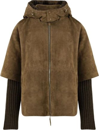 The Jackie Leathers Alaska Su&egrave;de Jas met Afneembare Voering - Dames - Jassen - Bruin - Maat: L Su&egrave;de