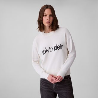 Calvin Klein Jeans Strickpullover »Cotton Graphic Pullover« Mit Rundhalsausschnitt