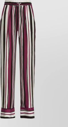 Kiton trousers striped cuffed hem