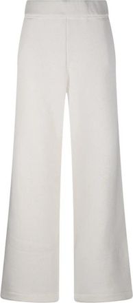 Max Mara Bianco Joggingbroek - Dames - Wijde Broeken - Wit - S - Katoen - Broeken