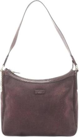 Gucci Pre-owned Leren Canvas Schoudertas - Dames - Vintage Schoudertas - Bruin - ONE Size - Leer - Vintage