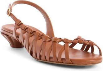 Chlo&eacute; Estra Woven Slingback Sandal in Terracotta Brown at Nordstrom, Size 7.5Us
