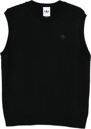 adidas logo knitted gilet - men - Cotton - L - Black