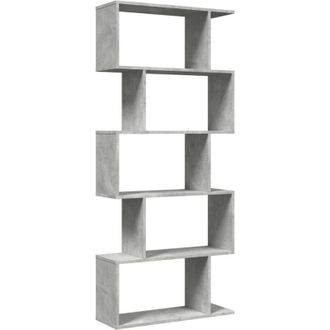 vidaXL Vidaxl - Room Divider Bookcase 5-Tier Concrete Grey 70x24x161 cm Engineered Wood