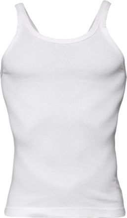Dolce & Gabbana Ivoor Katoenen Mouwloze Tanktop T-shirt - Heren - Tops zonder mouwen - Wit - S - Katoen - Tops