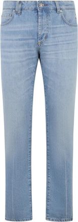Philipp Plein Basic Straight Cut Jeans - Heren - Slim Fit Jeans - Blauw - W36 - Katoen - Jeans