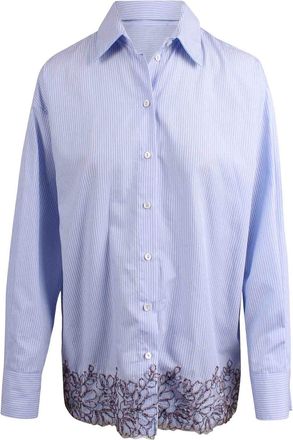 Ermanno Scervino Pinstriped Shirt with Embroidery