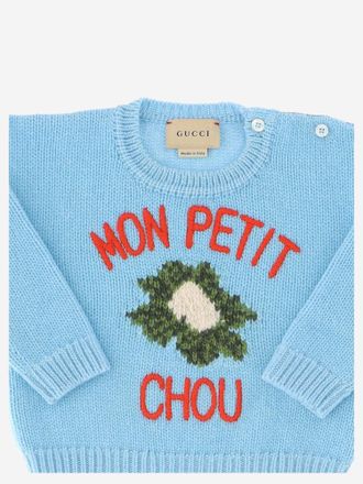 Gucci Boys Cauliflower Wool Sweater Light Blue