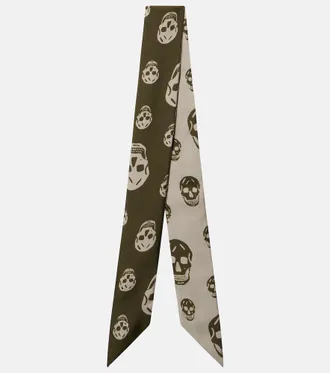 Alexander McQueen Skull silk twill scarf