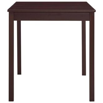 Berkfield Home Elegant Dining Table Dark Brown 140x70x73 cm Pinewood | Size: 140 x 70 x 73 cm