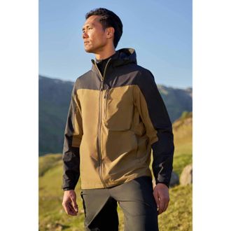 Mountain Warehouse Heren Brisk Extreme Colour Block Waterdichte Jas (Donkere Khaki)