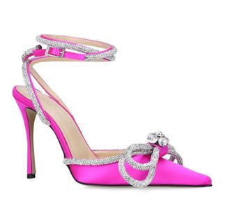 Mach & Mach Fuchsia Double Bow Satin Shoes Size 39.5