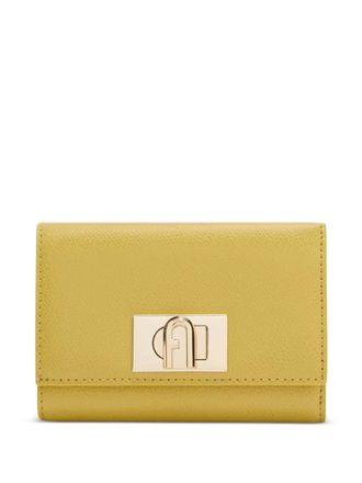 Furla 1927 twist-lock wallet - women - Viscose/Calf Leather - One Size - Yellow