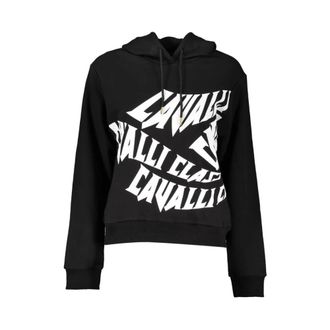 Cavalli Dames, Sweatshirts & Hoodies, Zwart, Maat: 2XL Katoen