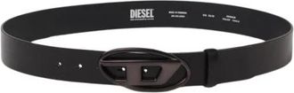 Diesel Klassieke leren riem met metalen gesp - Heren - Riemen - Zwart - ONE Size - Leer - Accessoires