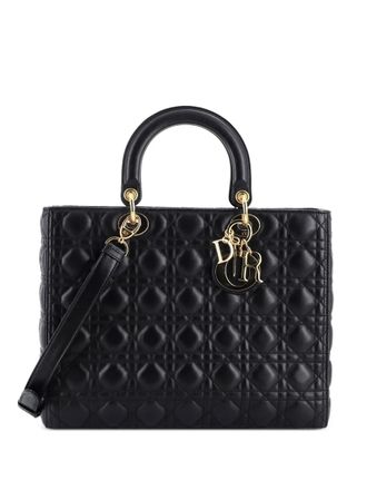 Dior Lady Dior Bag Cannage Quilt Lambskin Large tote bag - Nero