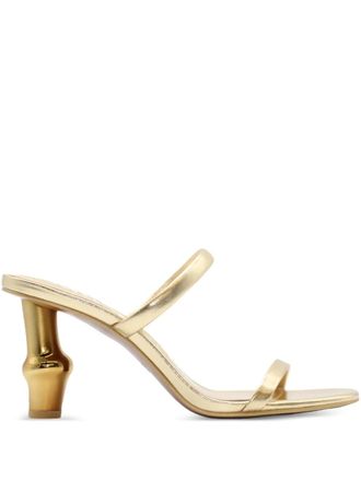 Cult Gaia 80mm double-strap sculpted-heel sandals - Gold