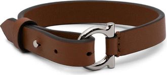 Ferragamo Bracciale in pelle con fibbia - Marrone