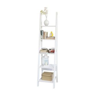 SoBuy High 5-Tiers Ladder Wall Bookcase and Shelving Unit,FRG101-W - Sobuy