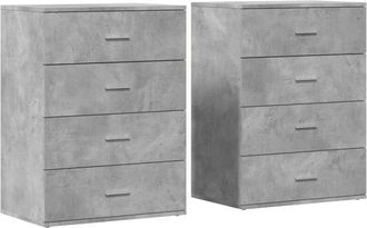 vidaXL Vidaxl - Aparadores 2 uds madera de ingeniería gris hormigón 60x39x80 cm