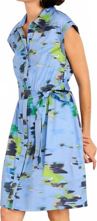 Nic+Zoe Water Lilies Camille Mini Dress In Blue Multi