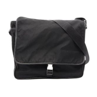Prada Pre-owned Nylon Saffiano Leather Shoulder Bag V166 - Heren - Vintage Schoudertas - Zwart - ONE Size - Nylon - Vintage