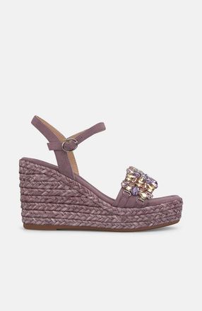 Alma En Pena Esparto Stone Platform Sandal With Floral Rhinestones in Lavender at Nordstrom, Size 39