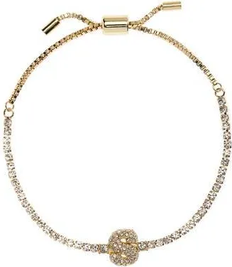 BaubleBar Initial Tennis Slider Bracelet in Gold S at Nordstrom Rack
