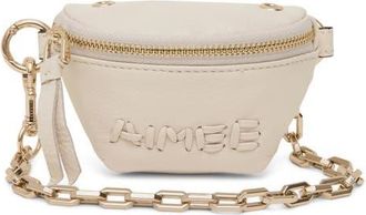 Aim&eacute;e Zip Sling Leather Bag Charm in Limestone at Nordstrom