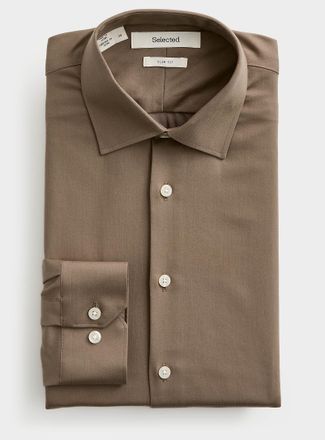 Selected Mens Solid performance shirt Slim fit