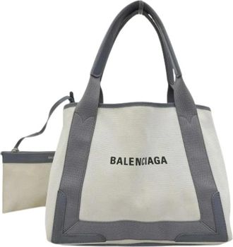 Balenciaga Pre-owned Tote Bags, female, Gray, Size: ONE SIZE Pre-owned Canvas Tote Bag