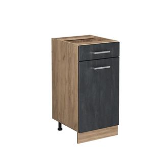 Vicco Mueble Bajo De Cocina R-line, Hormig&oacute;n Negro, 40 Cm Sin Encimera