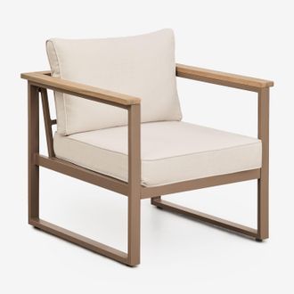 Sklum Sklum - Sill&oacute;n De Jard&iacute;n En Aluminio Y Madera De Acacia Lipov