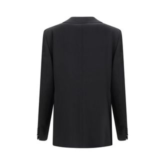 Fendi Double-Breasted Wool Blazer - Black